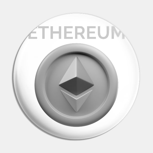 Ethereum 3d front view rendering cryptocurrency Pin by YousifAzeez