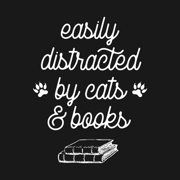 Easily distracted by cats and books by LemonBox