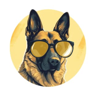 Cool Germen Shepherd With Sunglasses T-Shirt