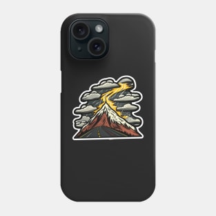 Road Ahead, Mountain Storm Sticker Phone Case