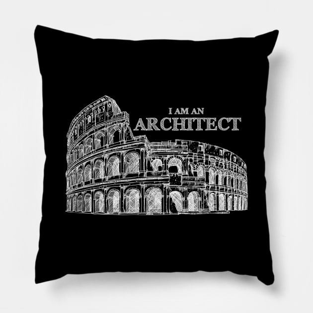 I Am An Architect - colosseum sketch Pillow by The Architect Shop