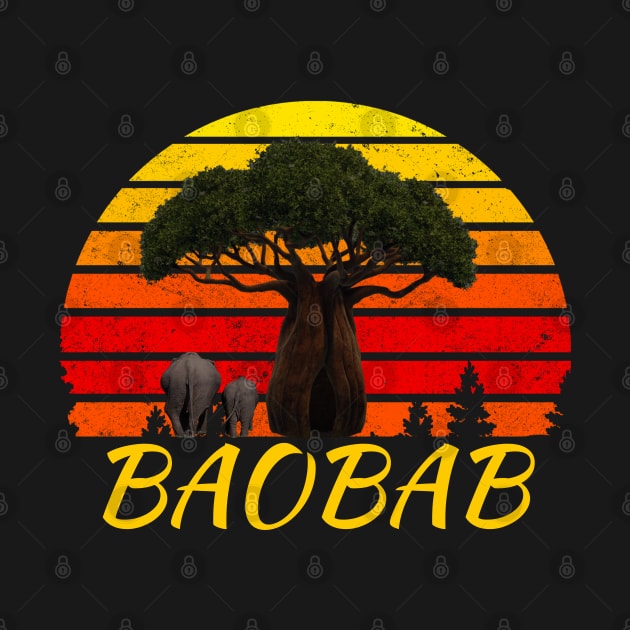 Sunset baobab retro vintage by jamai27