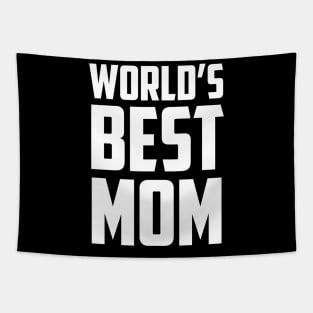 World's Best Mom Bold White Tapestry