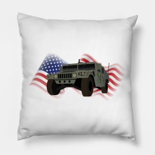 Patriotic American Army Military Truck Pillow