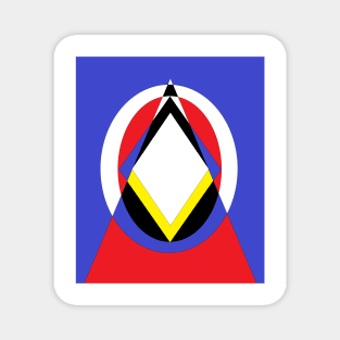 black white red blue yellow circles and triangles Magnet