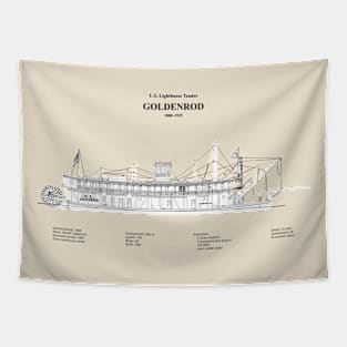 Goldenrod United States Coast Guard Lighthouse Tender - SBDpng Tapestry