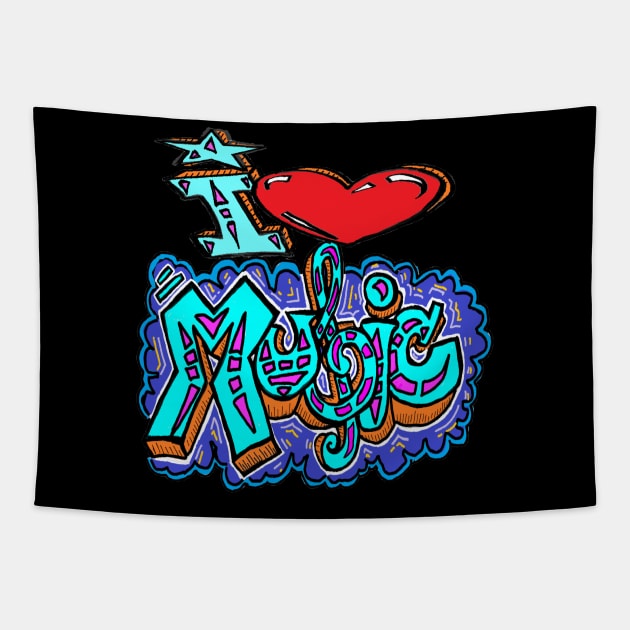 i heart music 1 Tapestry by LowEndGraphics