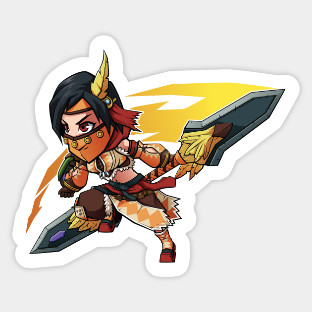 Monster Hunter World Chibi Insect Glaive Monster Hunter World Sticker Teepublic