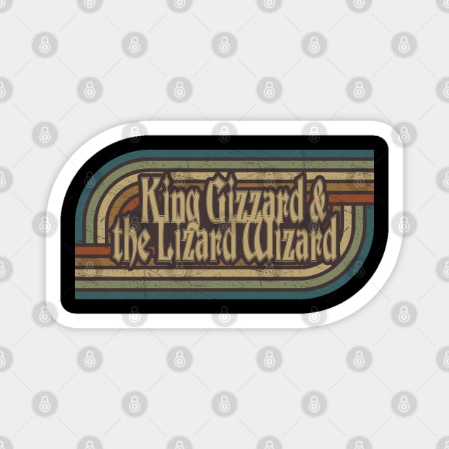 King Gizzard & the Lizard Wizard Vintage Stripes Magnet by paintallday