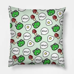 angry foggy green froggy kawaii Pillow