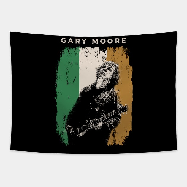 Vintage Distressed Gary Moore Tapestry by Yopi