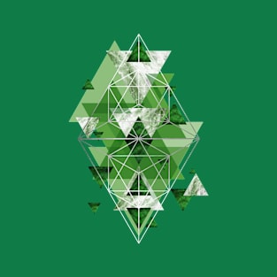 Geometric Perfection in green T-Shirt