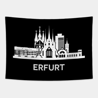 Erfurt Skyline, white Tapestry