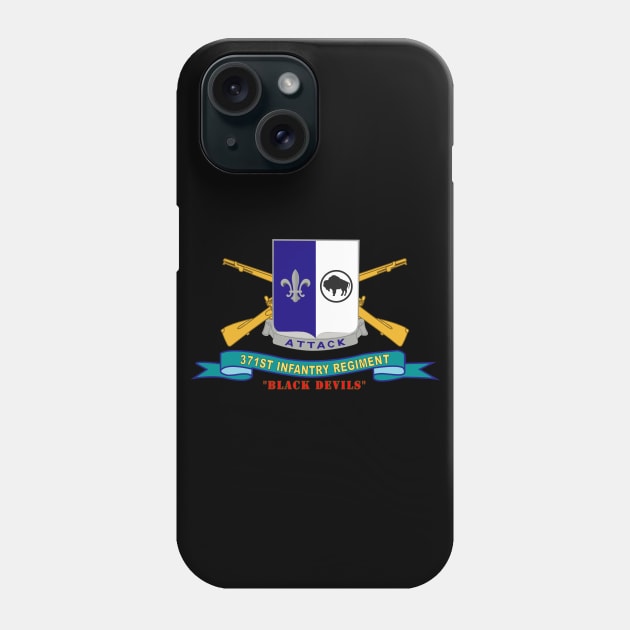 371st Infantry Regiment - Black Devils (V0) w Br - Ribbon Phone Case by twix123844