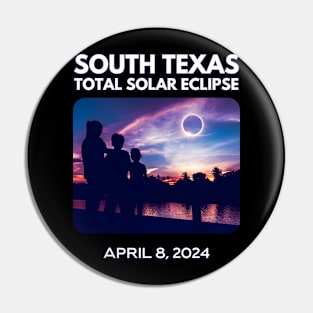 South Texas Front & Back Print Total Solar Eclipse 2024 Pin