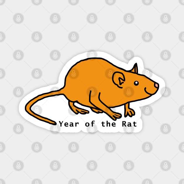 Year of the Rat Gold Magnet by ellenhenryart