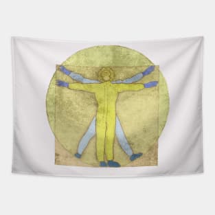 Vitruvian man during pandemia Tapestry