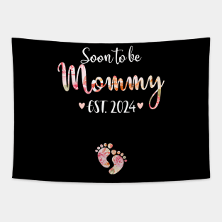 Soon To Be Mommy Est 2024 For Mom Pregnancy Tapestry