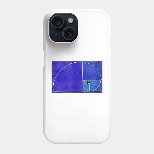 Fibonacci Spiral -Blue Phone Case by FernheartDesign