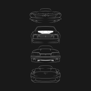 Evolution of the Ford Mustang - front stencil, white T-Shirt