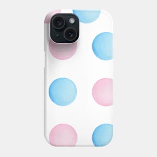 Pink and blue polka dots Phone Case