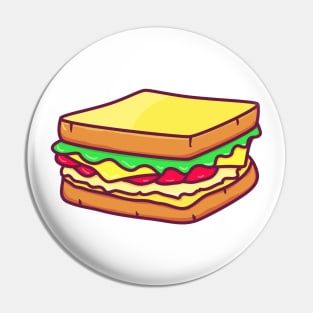 Sandwich Cartoon Pin