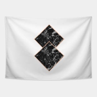 Diamond black marble - rose gold gilded Tapestry