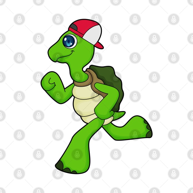 Turtle as Runner with Cap by Markus Schnabel