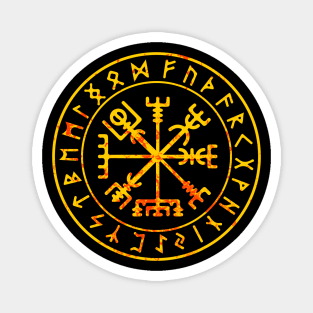 Viking Vegvisir Symbol Fire Magnet