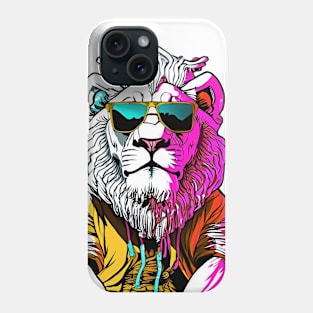 Concrete Safari: Lion's Selfie in Urban Gear Phone Case