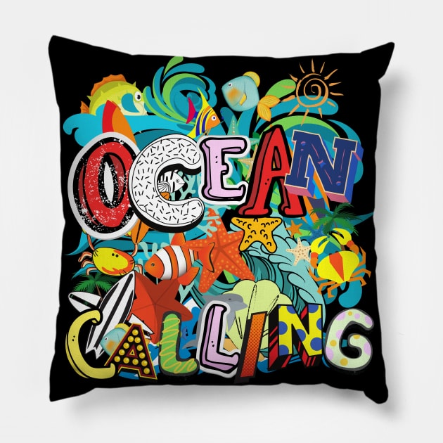 The Call of the Ocean Pillow by Dreanpitch