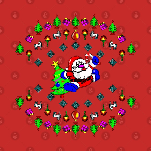 Ugly Christmas Tee 8 Bit Art by 8 Fists of Tees