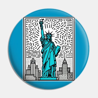 Statue of liberty Pop Art Pin