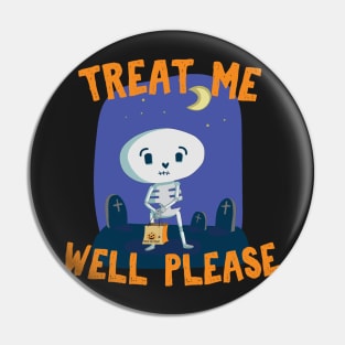 Shy Cute treat me well please trick or treat Halloween for kids Pin