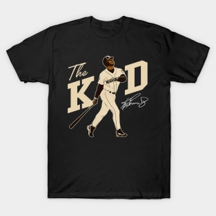 24 Ken Griffey Jr The Kid Redro Baseball Ken Griffey Women'S T-Shirt Casual  Short Sleeved Tops V-Neck Zipper Tee Ladies Loose T - AliExpress