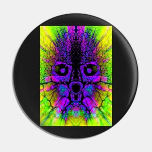 "Technicolor Skull" Pin