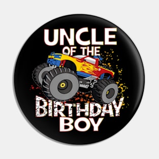 Uncle Of The Birthday Boy Monster Truck Boys Party Pin