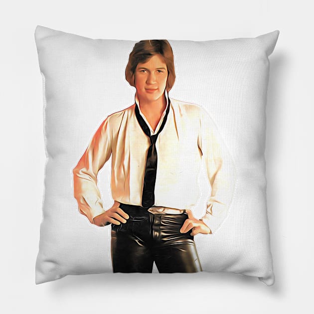 Johnny Logan 80s Aesthetic Fan Gift Design Pillow by feck!