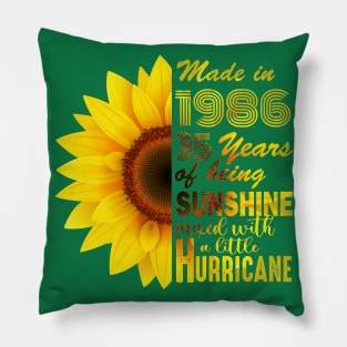Vintage 1986 SunFlower 35th Birthday Awesome Gift Pillow
