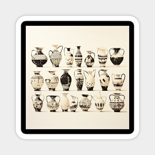 black and white amphoras Magnet