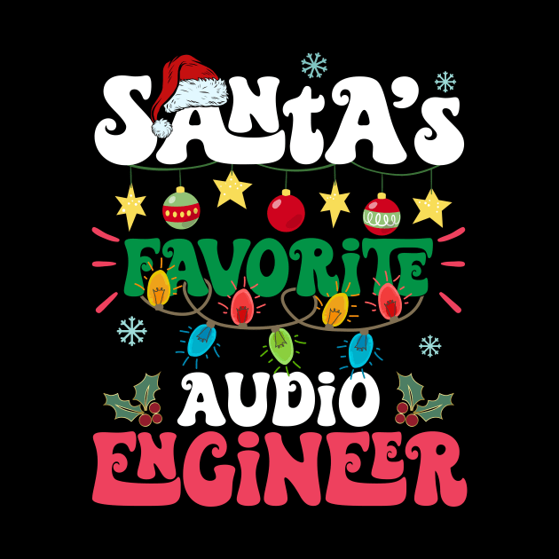 Santa's Favorite Audio Engineer Santa Hat Xmas Lights Christmas by nangtil20