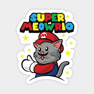 Halloween cat costume super meowrio Magnet