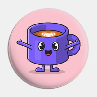 Cute Happy Coffee Cup Cartoon Pin