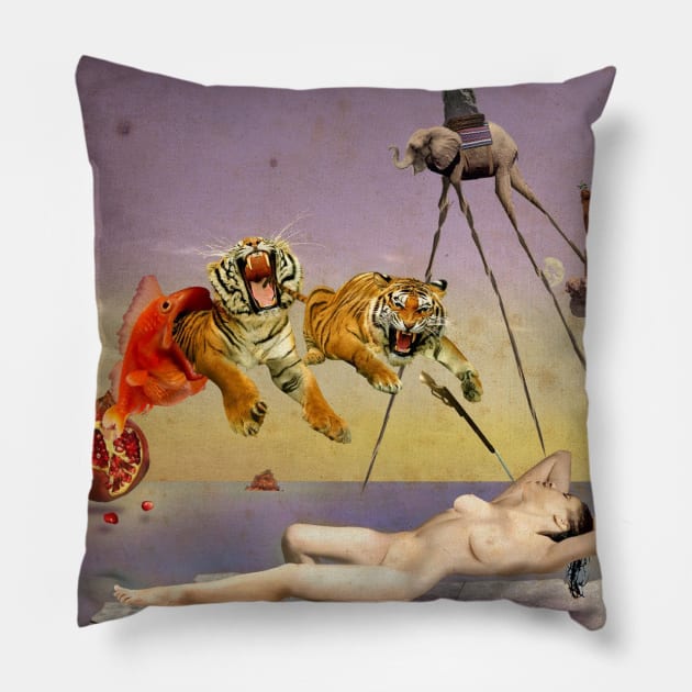 Painting Dream Caused by the Flight of a Bee Salvador Dali T-Shirt Pillow by J0k3rx3