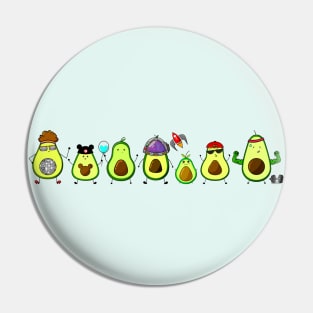 Cute Avocado Family Pin