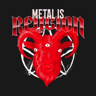 Metal Is Religion Heavy Metal Baphomet Pentagram Goth Death Metal T-Shirt