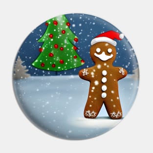 Gingerbread Man in Snowing Pin