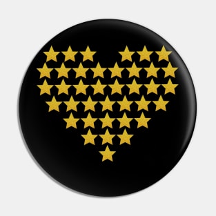 Gold stars in heart shape Pin