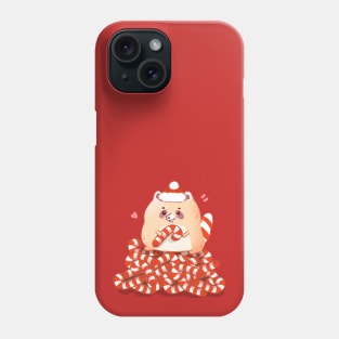 Candy Cane Racoon Phone Case