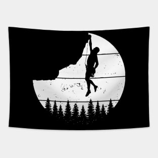 Vintage Rock Climbing T Shirt Mountain Climber Shirts Tapestry